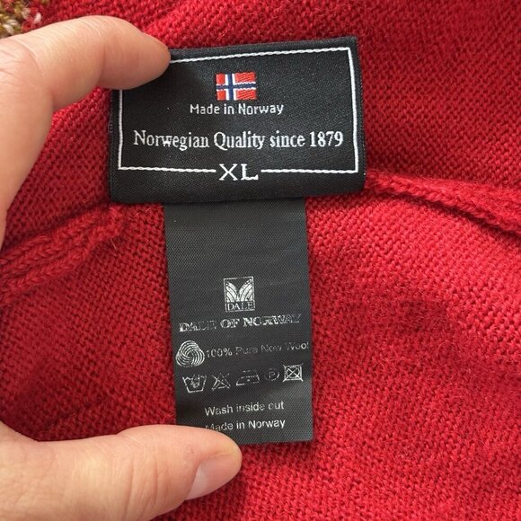 Dale Of Norway Torino 2006 Olympic Games Wool Full Zip Sweater Womens XL Red - Picture 15 of 16